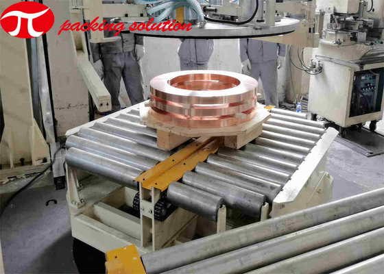 Customized Automatic Copper Coil Packing Line OD 600mm-1200mm Electric Driven And Stacking System