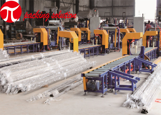 Bundle Steel Pipe Steel Tube Packing Machine With Material Fixing And Cutting By Manual
