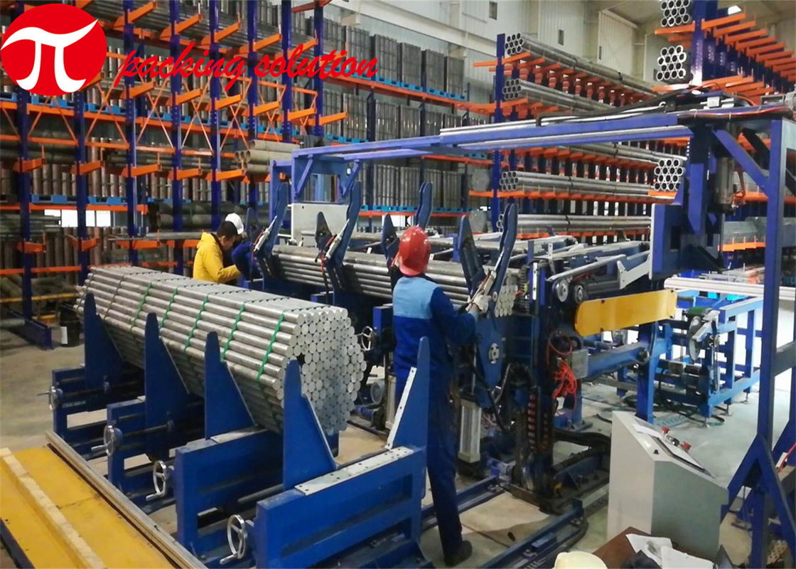 Bundle Steel Pipe Steel Tube Packing Machine With Material Fixing And Cutting By Manual