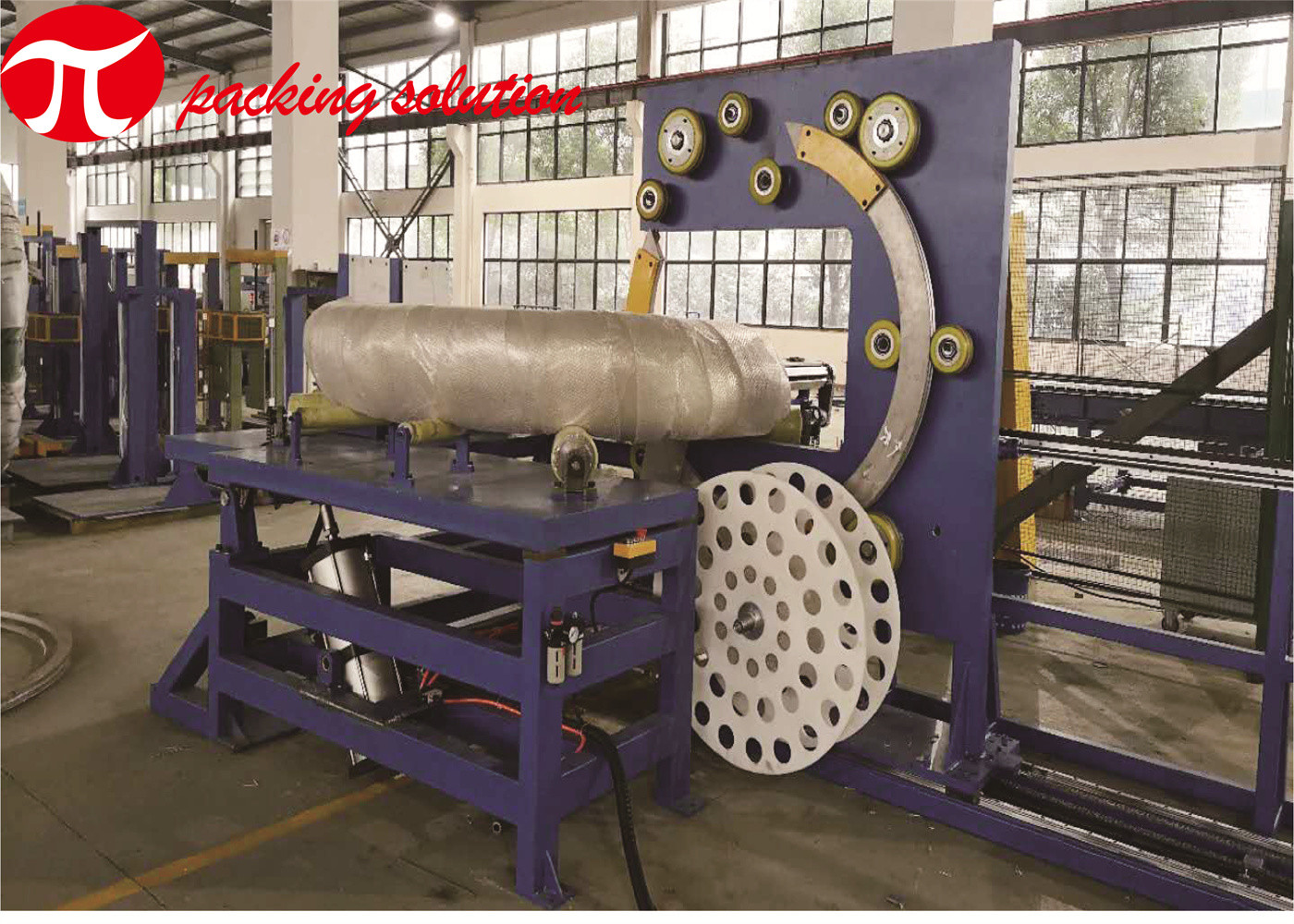 1.5kw Wire Coiling Vertical Steel Belt Coils Packing Machine With Custom Specification